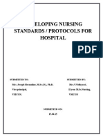 Developing Nursing Standards / Protocols For Hospital