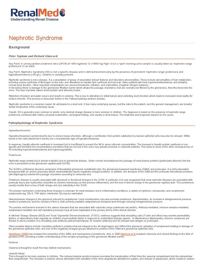 Nephrotic Syndrome Kidney Disease Lipoprotein - 
