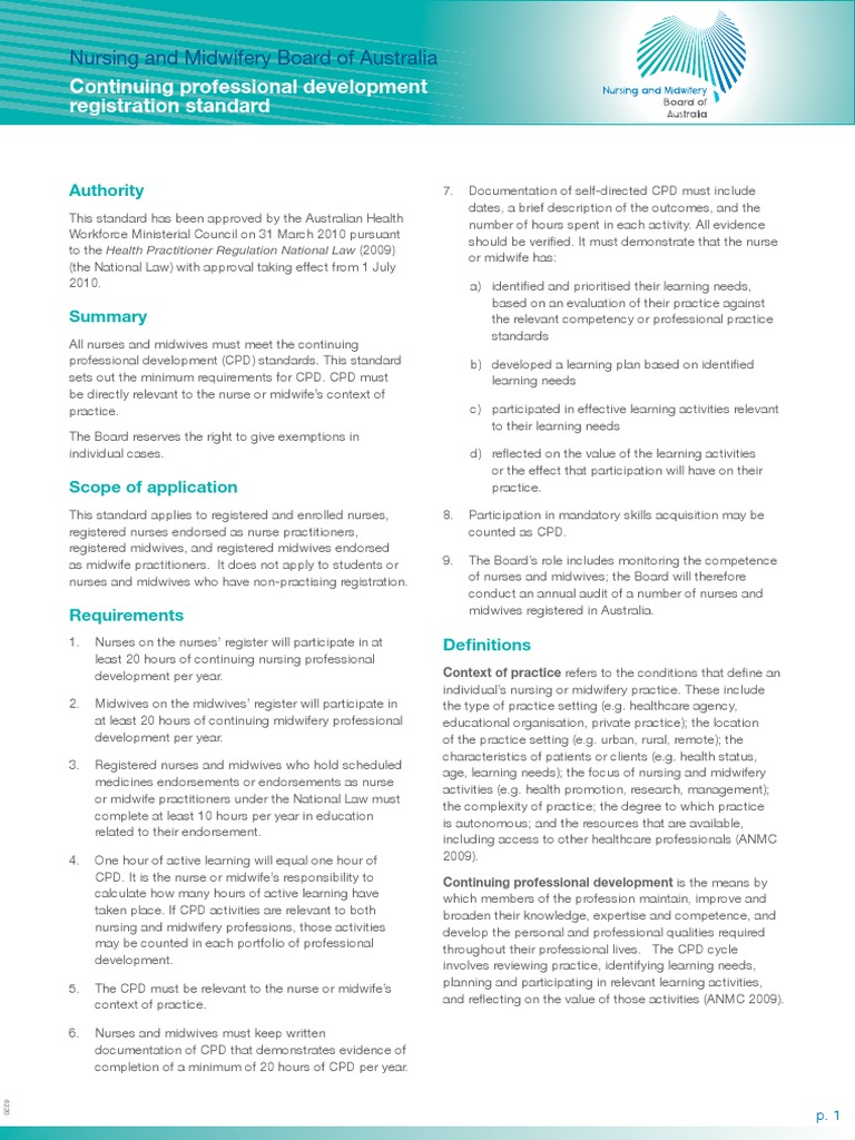 Nursing and Midwifery Continuing Professional Development Registration
