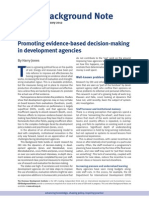 Promoting Evidence-Based Decision-Making in Development Agencies