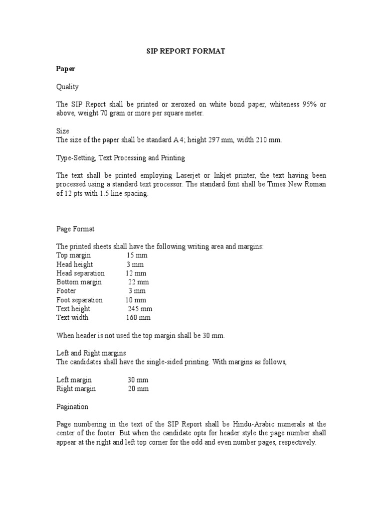 SIP Report Formatting Guidelines | PDF | Paragraph | Comma