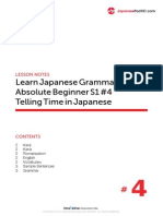 Absolute Beginner #4 - Telling Time in Japanese - Lesson Notes