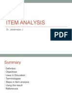 Item Analysis: Dr. Jebamalar J