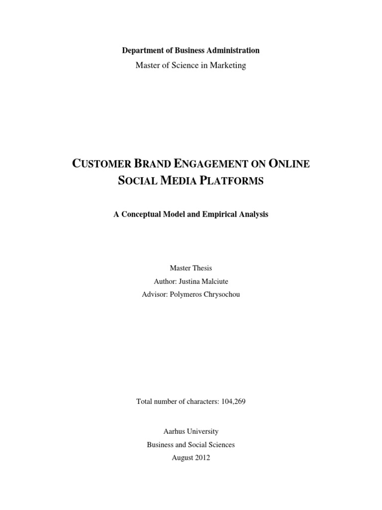 Customer Brand Engagement in Social Media | PDF | Social Media ...