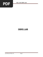 Dbms Lab Manual