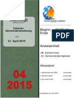 Eslarner Gemeinderatssitzungen, Mitschrift Vom 21.04.2015