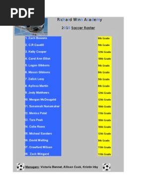 Soccer Roster