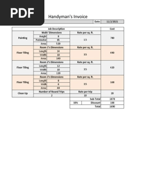 Handyman's Invoice