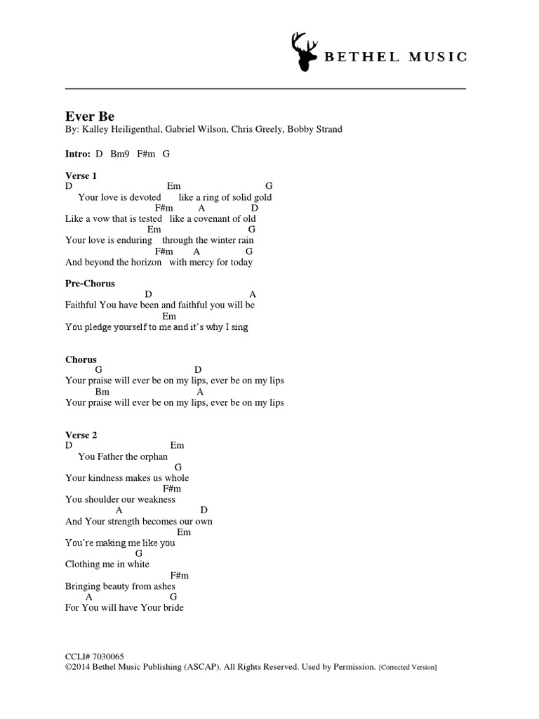 Ever Be Chords Corrected
