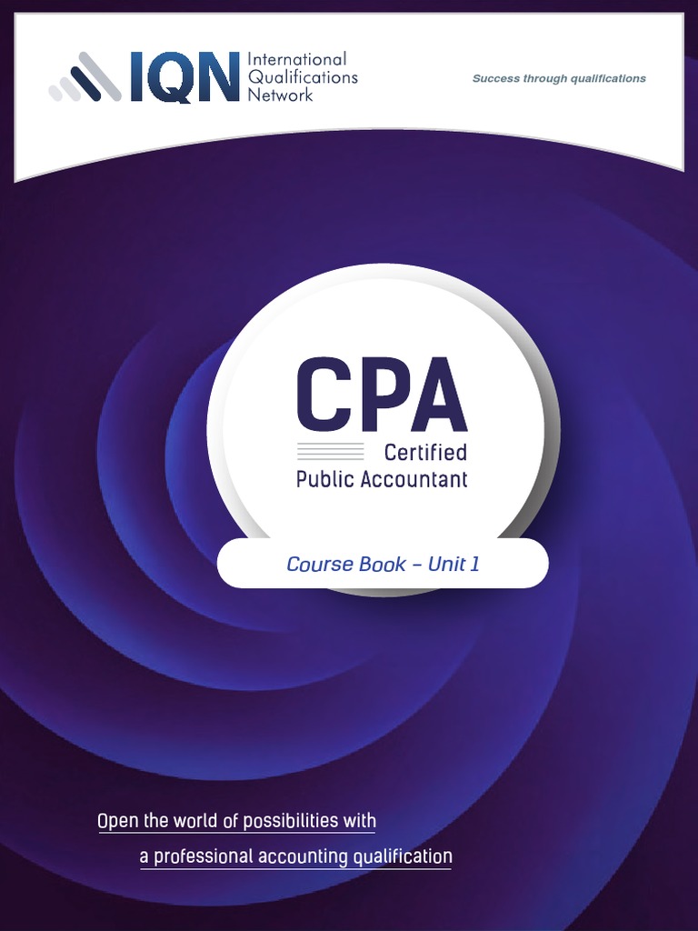 Certified Public Accountant Course Book Unit 1 Finance PDF Net
