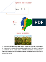 Regiones ecuatorianas: Amazonía, Sierra, Costa e Islas Galápagos