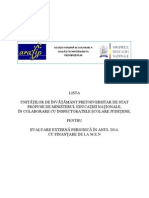 Lista Unitati de Invatamant de Stat Propuse Pentru Evaluare Periodica - 2014 - Final PDF