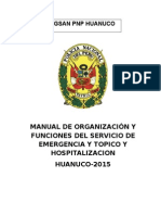 Manual de Organización y Funciones Del Servicio de Emergencia y Topico y Hospitalizacion