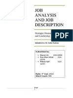 Job Description and Job Analysis Report