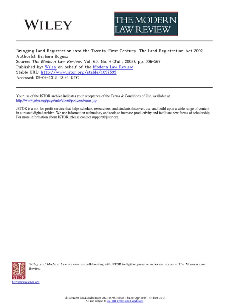 Wiley Modern Law Review | PDF | Business | Finance & Money Management