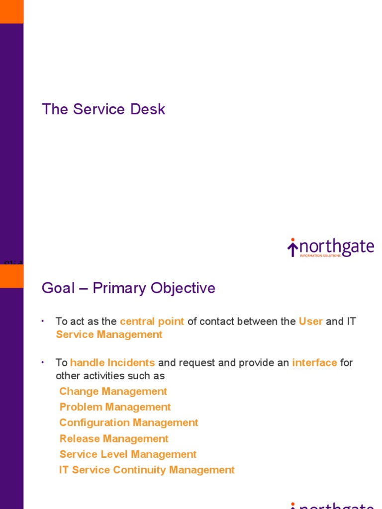 The Service DeskITIL v3 Presentation PDF It Service Management Itil