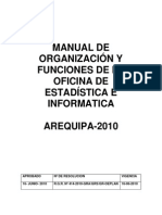 MANUAL DE ORGANIZACION Y FUNCION DE LA OFICINA DE ESTADISTICA