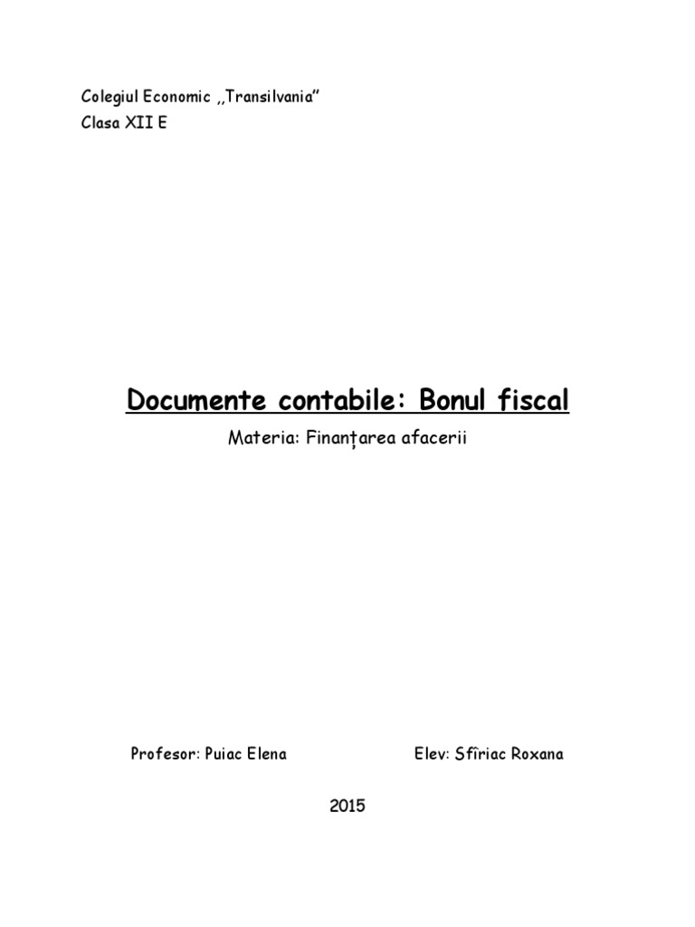 Bon Fiscal | PDF