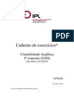 Caderno de Exercícios 2015 Contabilidade Analitica