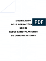 Norma Ec.040 Redes e Instalaciones de Comunicaciones