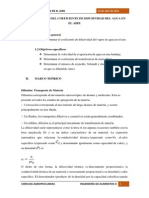 Determinación Del Coeficiente de Difusividad Del Agua en El Aire PDF