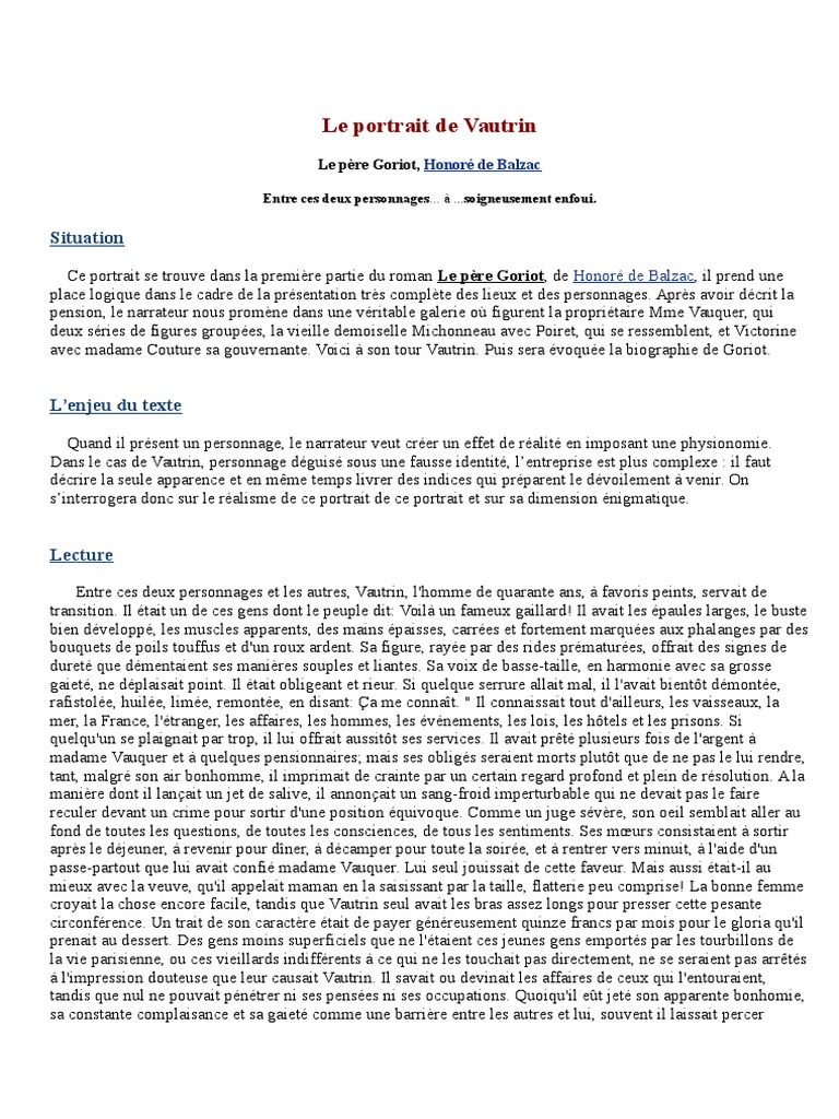 Le portrait de Vautrin.docx Honoré de Balzac Physique et mathématiques
