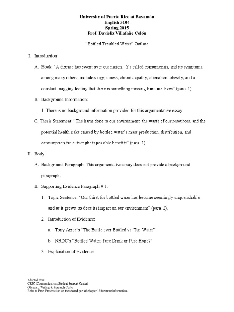 tap water vs bottled water essay