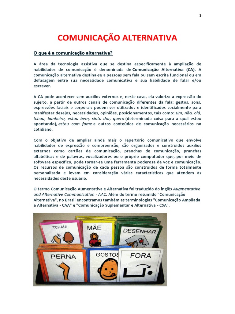 O Que É A Comunicação Alternativa | PDF | Imagem | Aprendizado