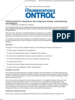 Taking Projects To Completion - Site Acceptance Testing, Commissioning and Handover - Iritron - SA Instrumentation & Control (Print) PDF