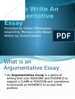 How To Write An Argumentative Essay