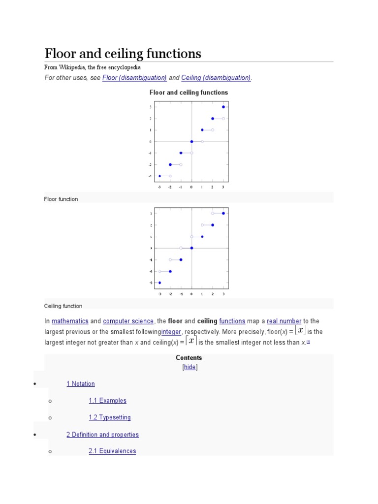 Floor and Ceiling Function | Mathematical Relations | Analysis