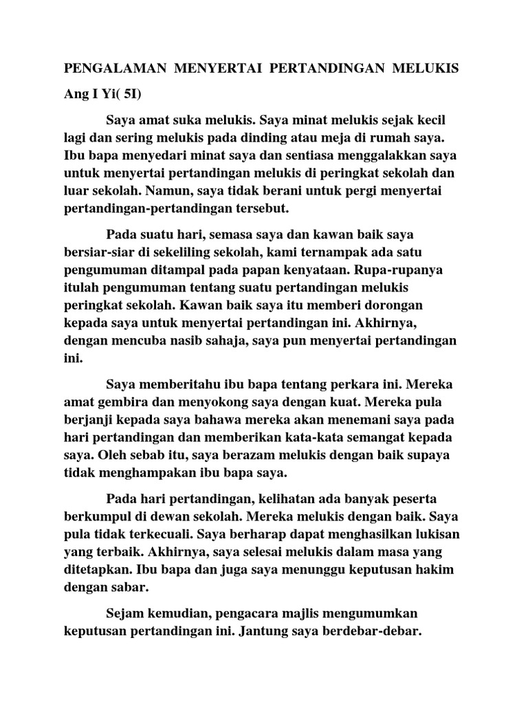 Contoh Laporan Tentang Pertandingan Melukis - Contoh Teks Eksposisi Tentang Permainan Tradisional