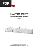 Canon ImagePress C7010VP Customer Expectations Document