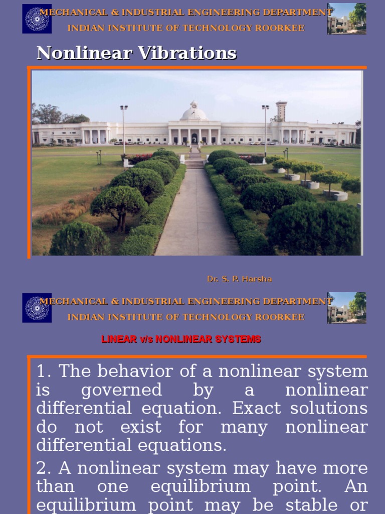 Nonlinear Vibration Analysis Techniques | PDF | Nonlinear System ...