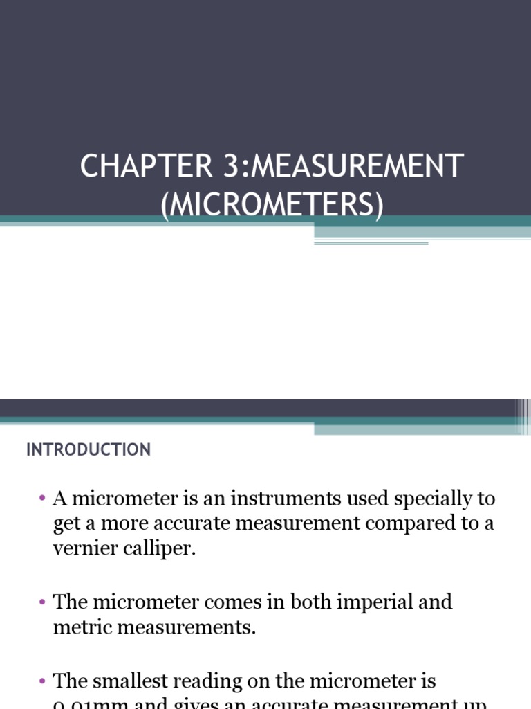 JJ104 Workshop Technology Chapter3 Measurement Micrometers | PDF ...