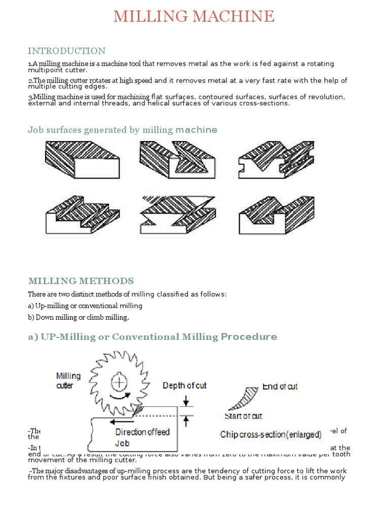 Milling Machine Operations and Safety Guide | PDF | Production And ...