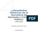 Antecedentes Históricos de La Secretaría de Hacienda y Crédito Público. Finanzas Publicas