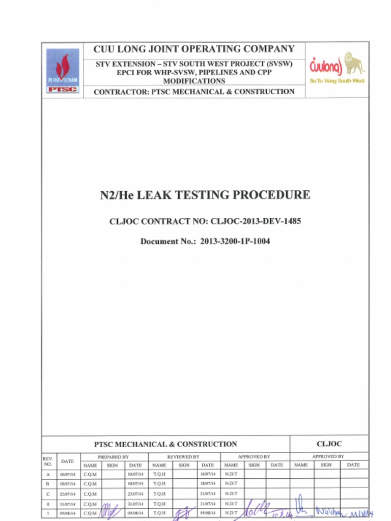 N2-He Leak Testing Procedure | PDF