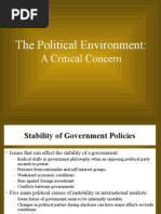 The Political Environment:: A Critical Concern