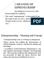 Entrepreneurship Meaning and Concept