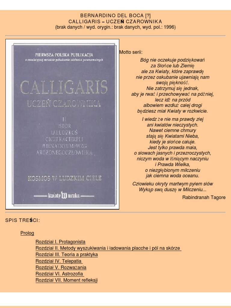 Del Boca Bernardino Calligaris Uczeń Czarownika PDF