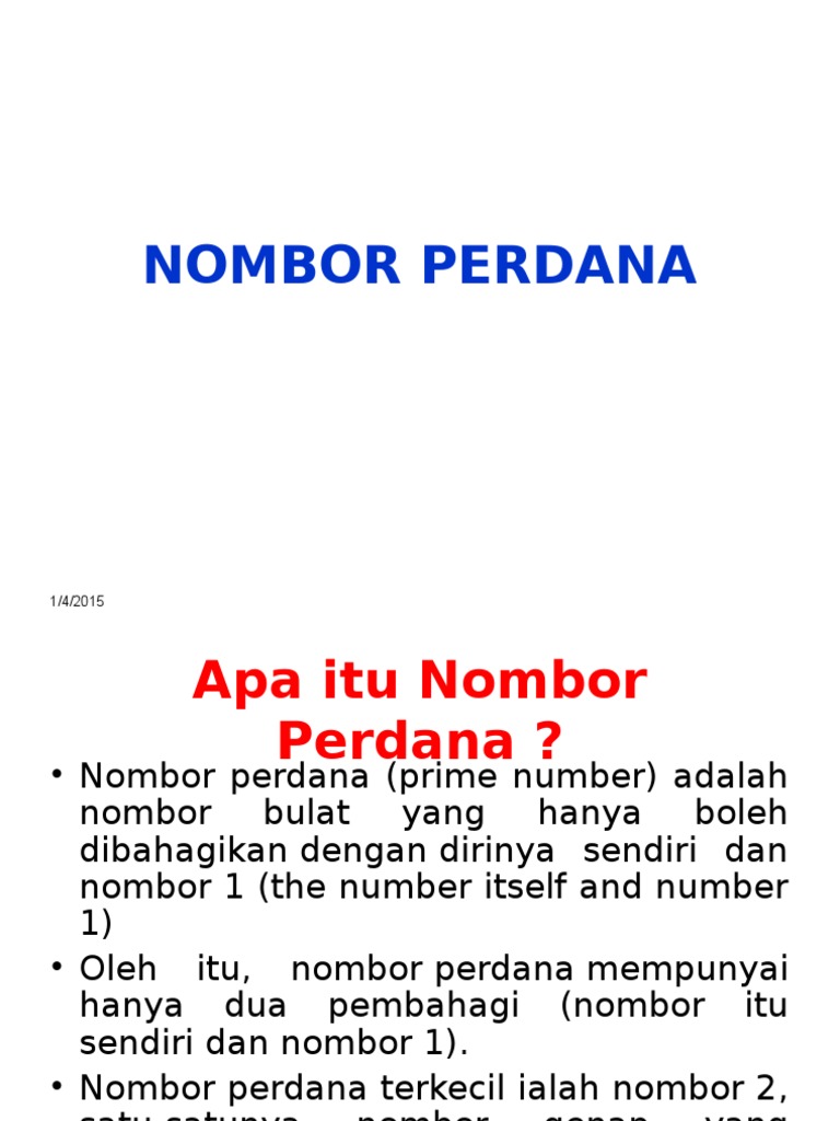 Konsep Nombor Perdana Pdf