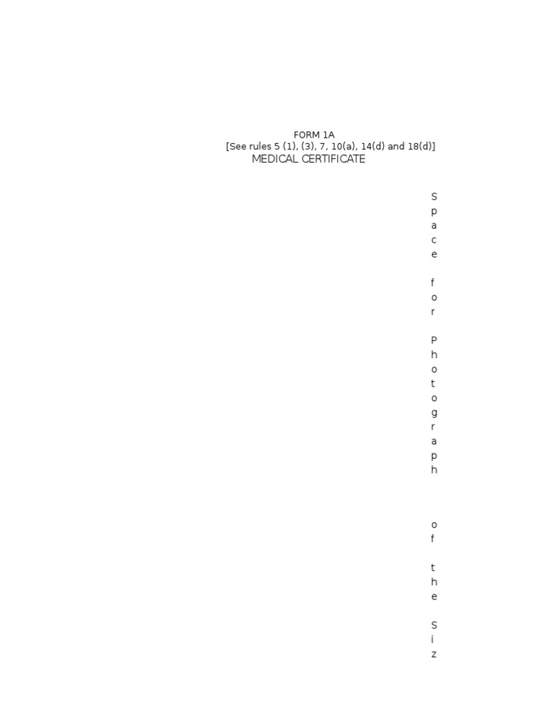 Medical Certificate Form 1A Guide | PDF | Government Information ...