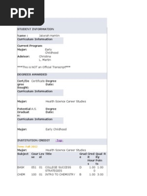 college transcript