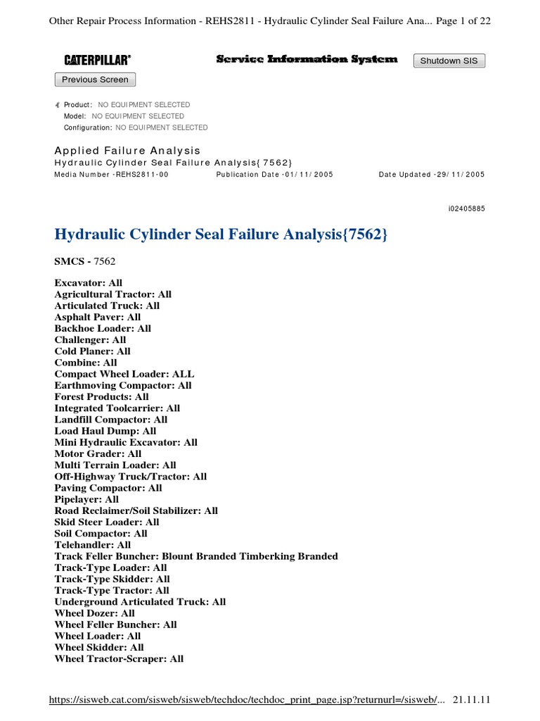 Applied Failure Analysis Hydraulic Cylinder Seal Failure Analysis PDF