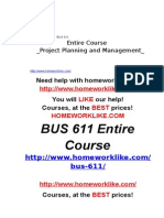 BUS 611 Entire Course Project Planning and Management