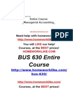 BUS 630 Entire Course Managerial Accounting