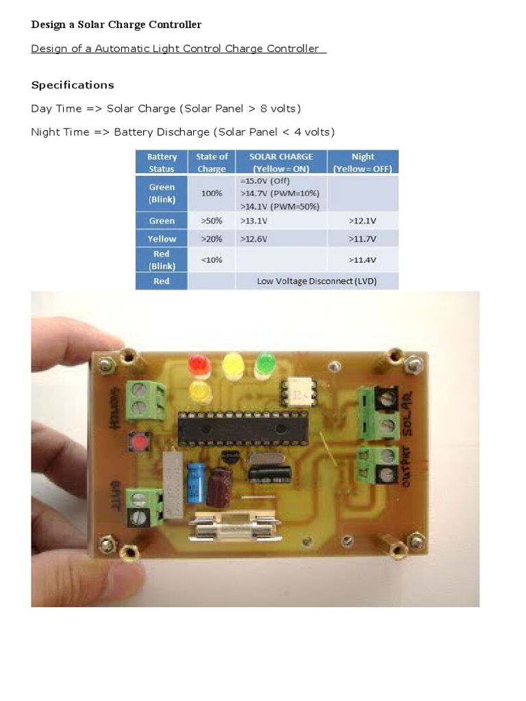 Solar Charge Controller Design Guide | PDF | Computers