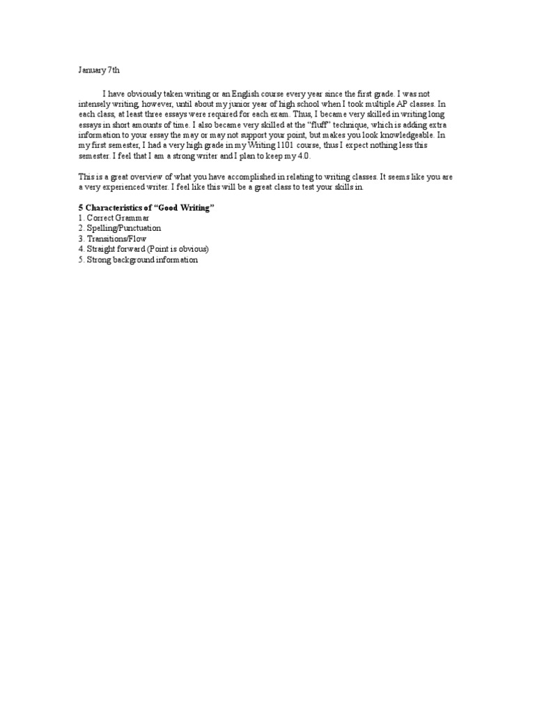 Characteristics of Good Writing | PDF