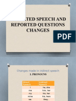 Lesson Plan Indirect Speech and Reported Questions